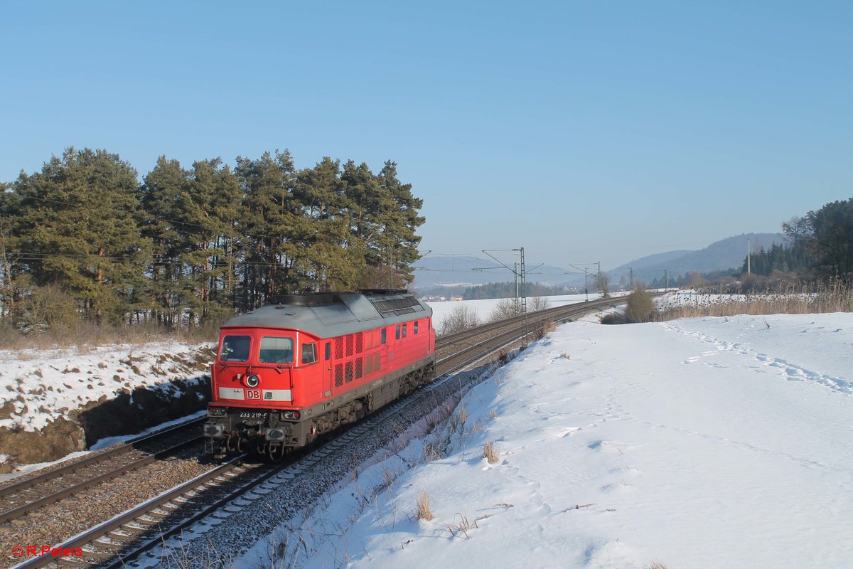 233 219-5 Lz bei Darshofen in Richtung Regensburg. 21.01.17