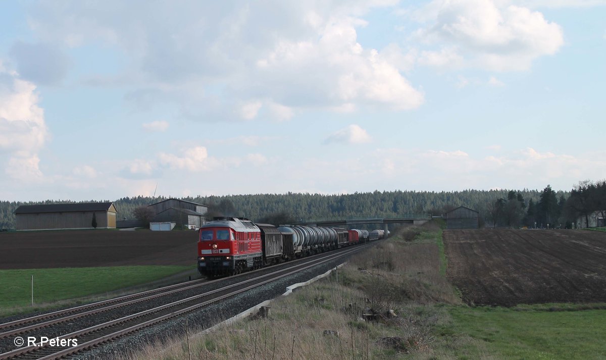 233 219-5 zieht bei Neudes mit dem 51724 NNR LLE Frankenwald Umleiter vorbei. 14.04.16