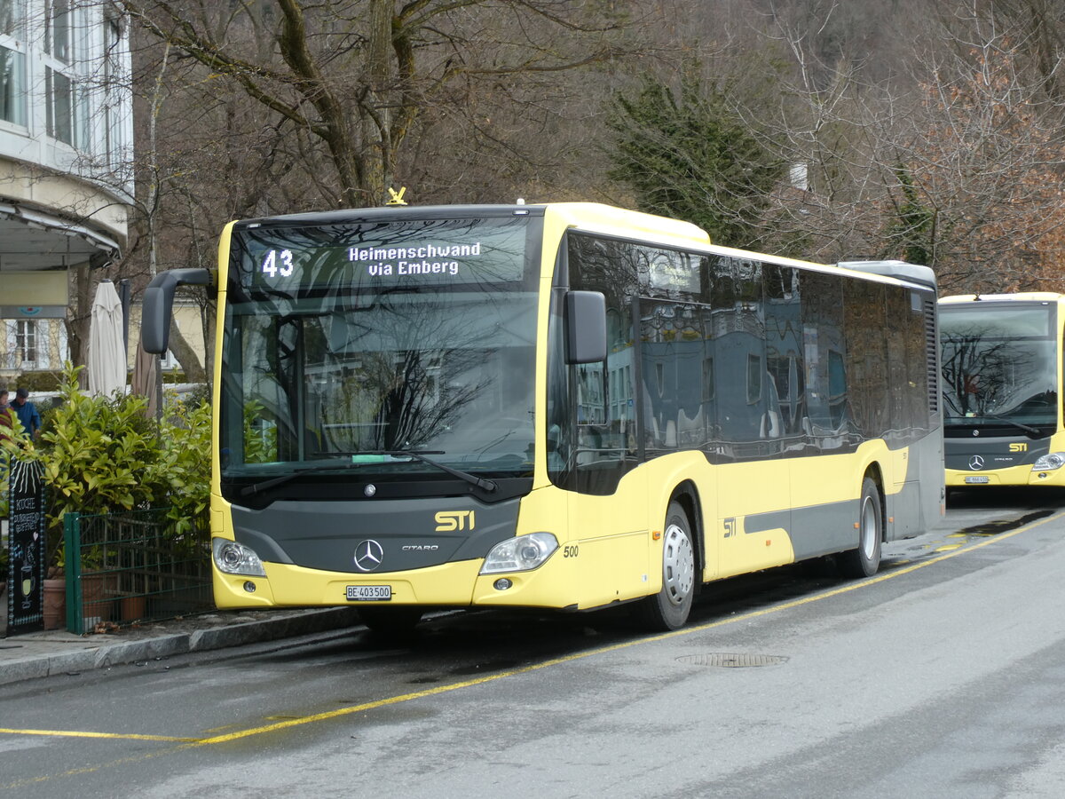 (233'056) - STI Thun - Nr. 500/BE 403'500 - Mercedes am 21. Februar 2022 bei der Schiffl�ndte Thun