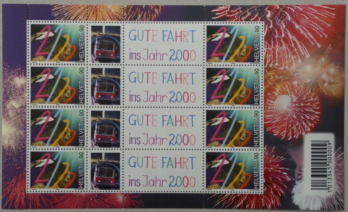 (233'399) - Milleniums-Briefmarkenbogen mit AFA Adelboden Nr. 4 am 6. M�rz 2022 in Thun (ungestempelt)