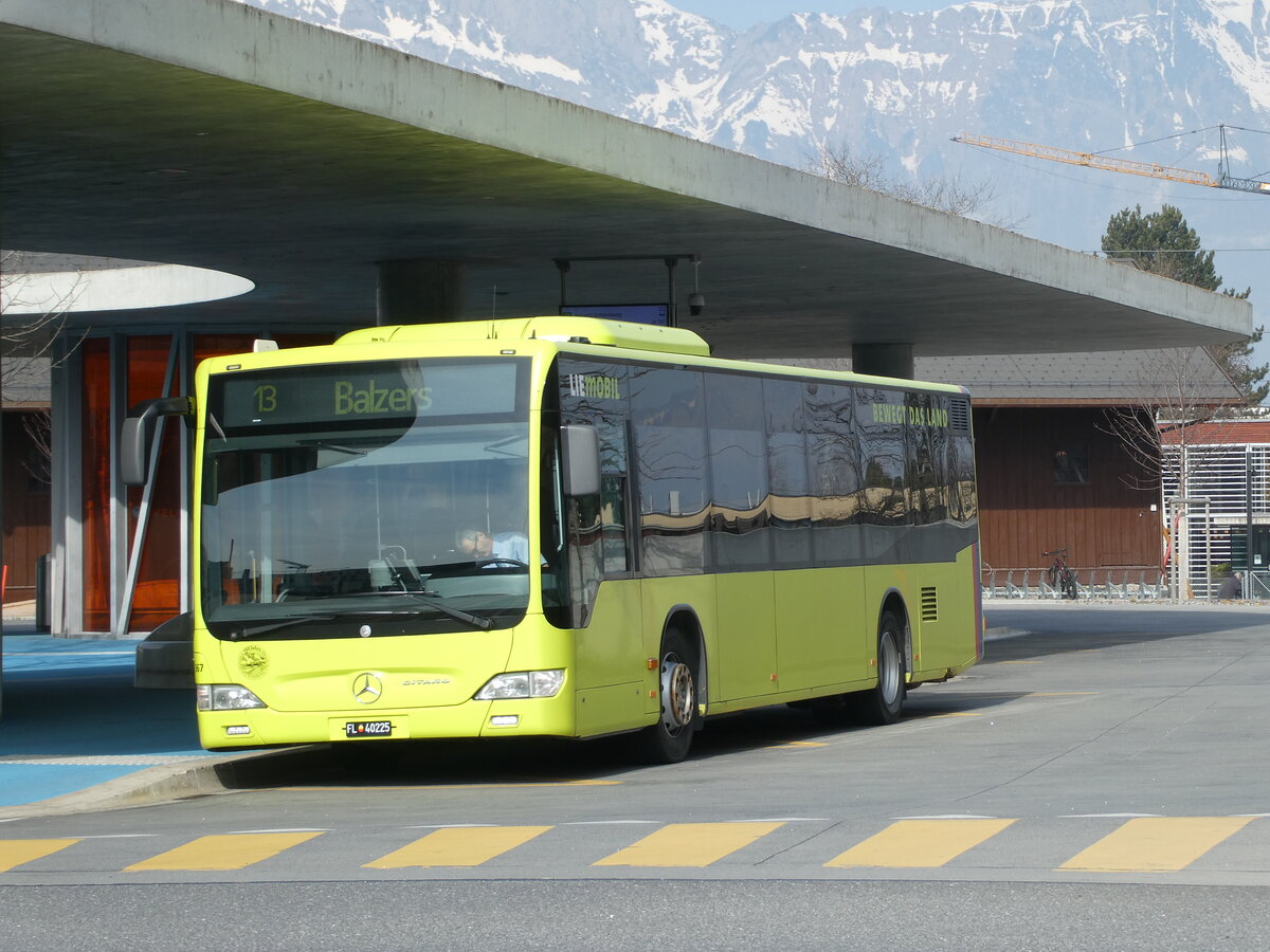(233'536) - BOs PS anstalt, Vaduz - Nr. 567/FL 40'225 - Mercedes (ex PLA Vaduz Nr. 17) am 8. M�rz 2022 beim Bahnhof Schaan