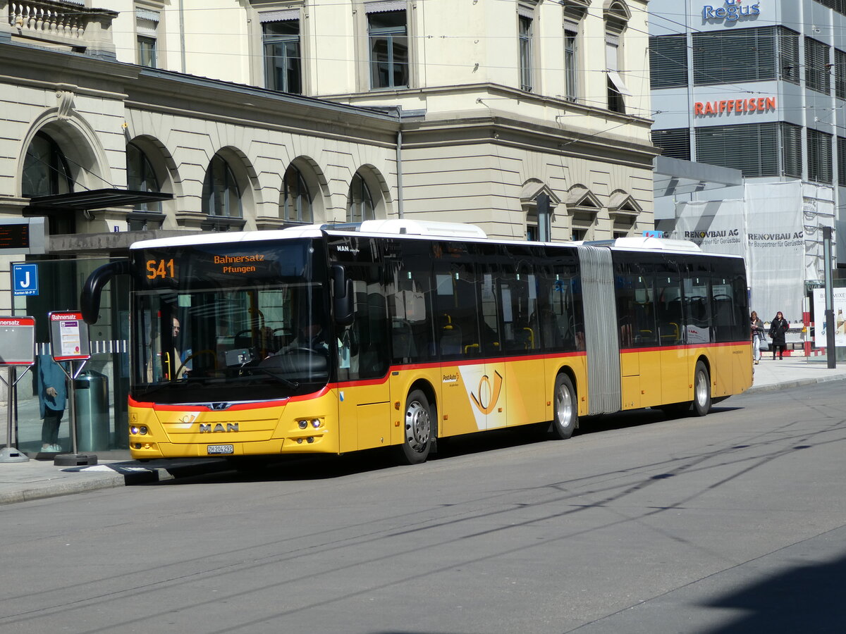 (234'337) - PostAuto Z�rich - Nr. 387/ZH 204'292 - MAN am 10. April 2022 beim Hauptbahnhof Winterthur