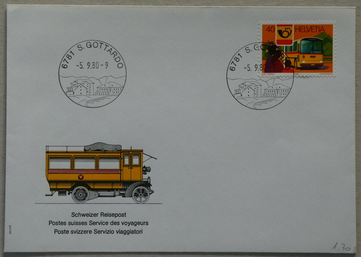 (234'372) - PTT-Briefumschlag vom 5. September 1980 am 10. April 2022 in Thun