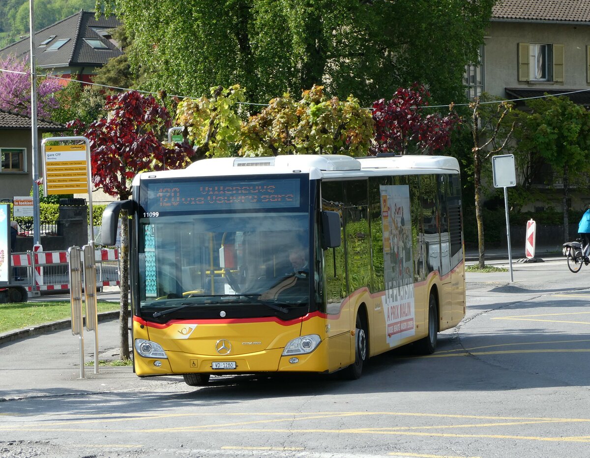 (234'906) - MOB Montreux - Nr. 35/VD 1280 - Mercedes am 30. April 2022 beim Bahnhof Monthey CFF