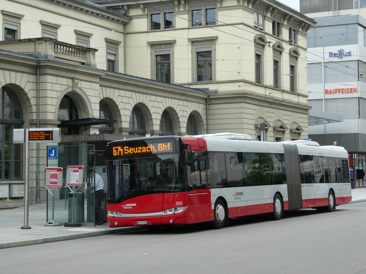 (235'264) - SW Winterthur - Nr. 350/ZH 793'350 - Solaris am 7. Mai 2022 beim Hauptbahnhof Winterthur