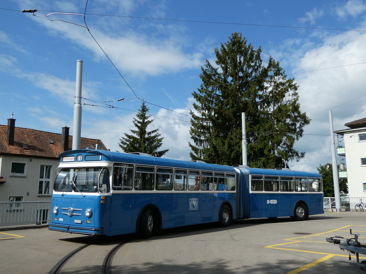 (236'383) - VBZ Zrich (TMZ) - Nr. 540/ZH 187'540 - Saurer/Saurer (ex Nr. 7540; ex Nr. 540) am 28. Mai 2022 in Zrich, Wartau