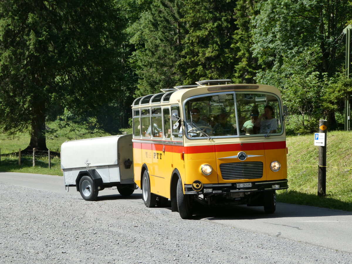 (237'703) - Schmid, Th�rishaus - Nr. 9/BE 26'105 - Saurer/R&J (ex Geiger, Adelboden Nr. 9) am 26. Juni 2022 in Kiental, Tschingel