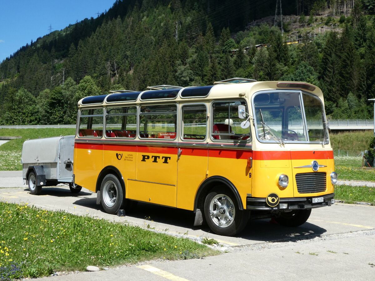 (237'955) - Schmid, Th�rishaus - Nr. 9/BE 26'105 - Saurer/R&J (ex Geiger, Adelboden Nr. 9) am 10. Juli 2022 in Piotta, Hotel Motel Gottardo Sud