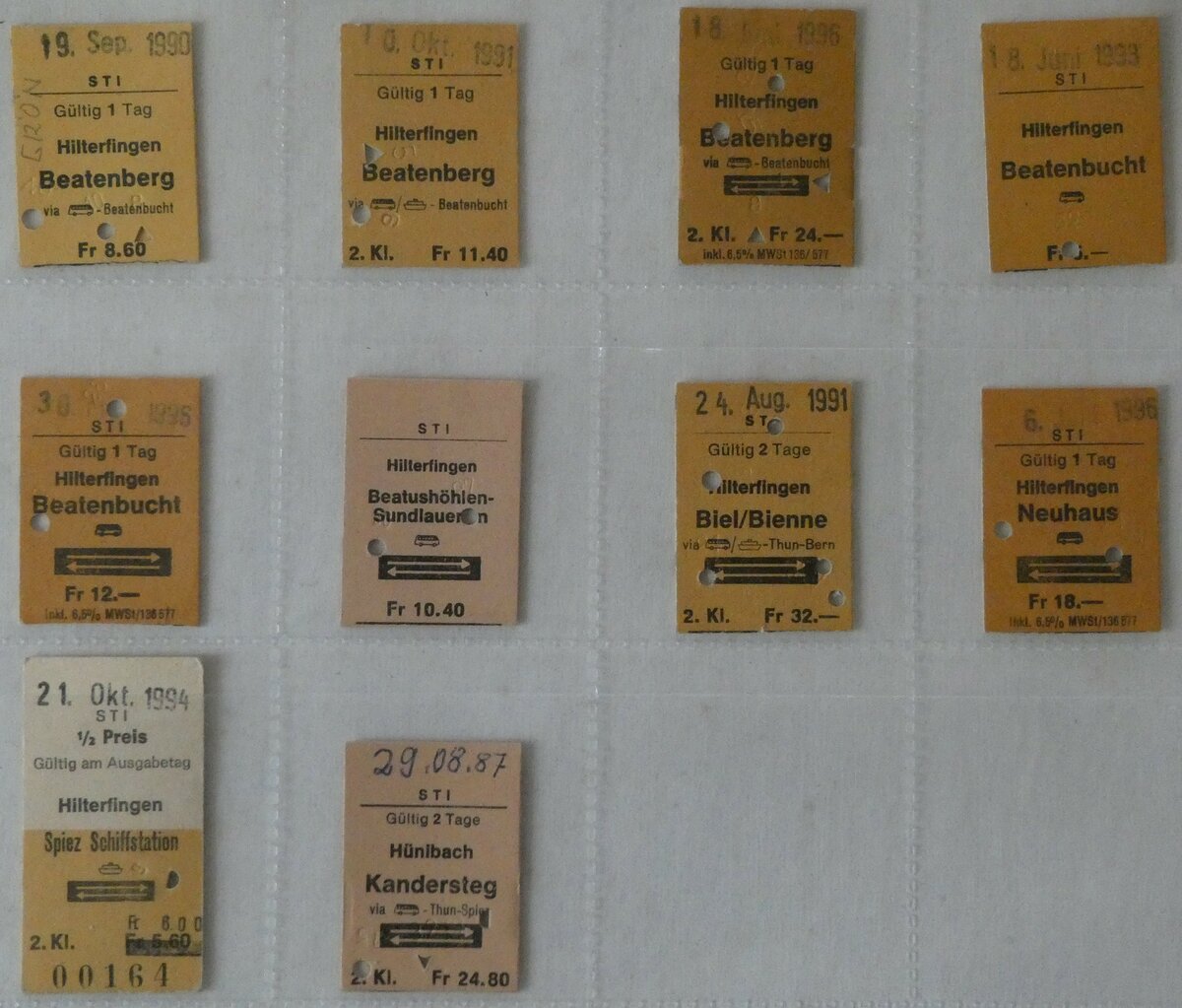 (238'284) - STI-Einzelbillette am 18. Juli 2022 in Thun