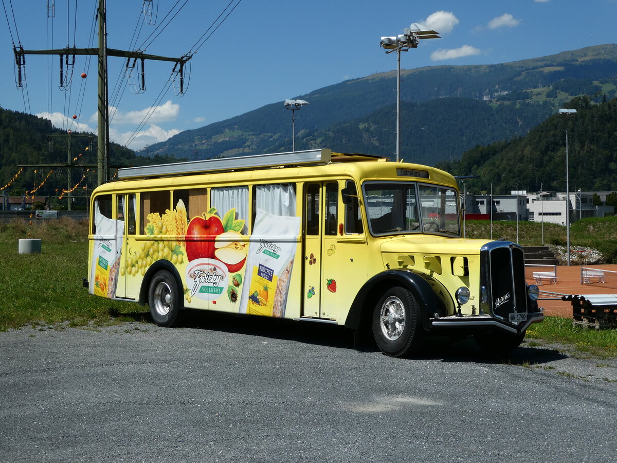 (238'766) - Hugener, Stein - AR 1790 - Berna/Hess (ex Zwicky, Wigoltingen; ex Merk, Amriswil; ex Baubro; ex SOO Olten Nr. 9) am 1. August 2022 in Wilderswil, Mittelweg