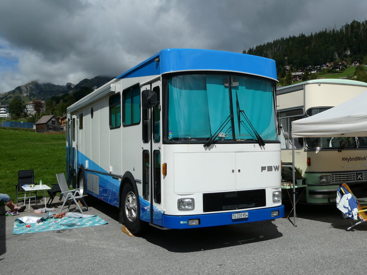 (239'136) - Wegmller, Kefikon - TG 220'954 - FBW/FHS (ex Migros, Bern Nr. 2) am 20. August 2022 in Wildhaus, Munzenriet 