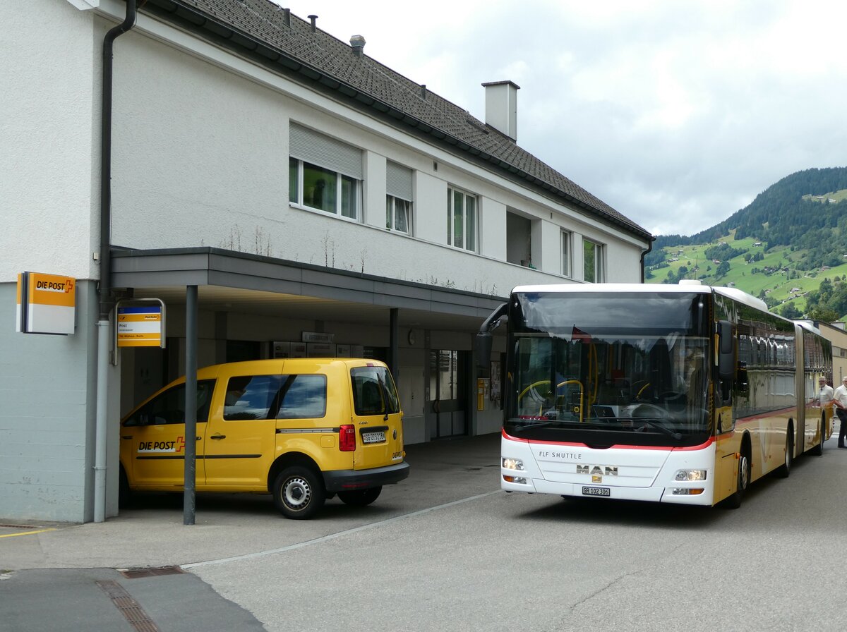 (239'243) - PostAuto Graubnden - GR 102'306 - MAN (ex PostAuto Ostschweiz; ex Kistler, Reichenburg) am 20. August 2022 in Unterwasser, Post