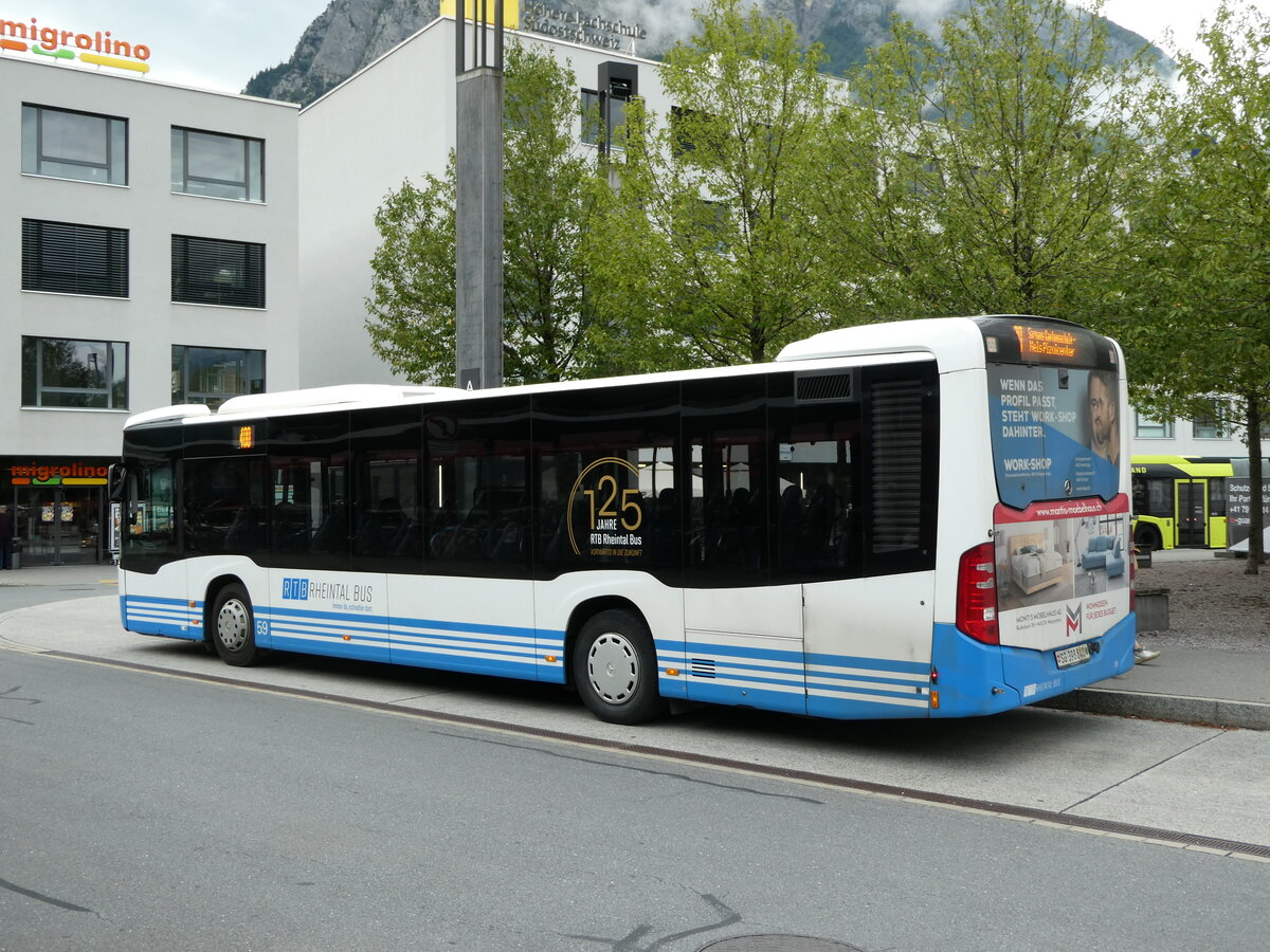 (239'310) - RTB Altsttten - Nr. 59/SG 398'840 - Mercedes am 20. August 2022 beim Bahnhof Sargans