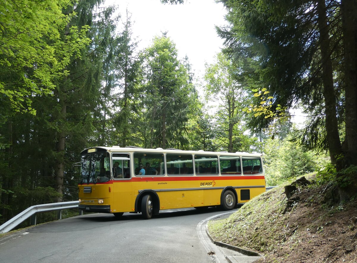 (239'843) - Ackermann, Landquart - GR 106'362 - Saurer/R&J (ex Fssler, Unteriberg; ex Schrch, Gutenburg Nr. 6; ex P 24'358) am 28. August 2022 in Giswil, Emmenwald