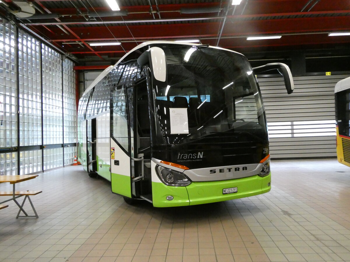 (240'396) - transN, La Chaux-de-Fonds - Nr. 291/NE 223'291 - Setra am 1. Oktober 2022 in La Chaux-de-Fonds, D�p�t