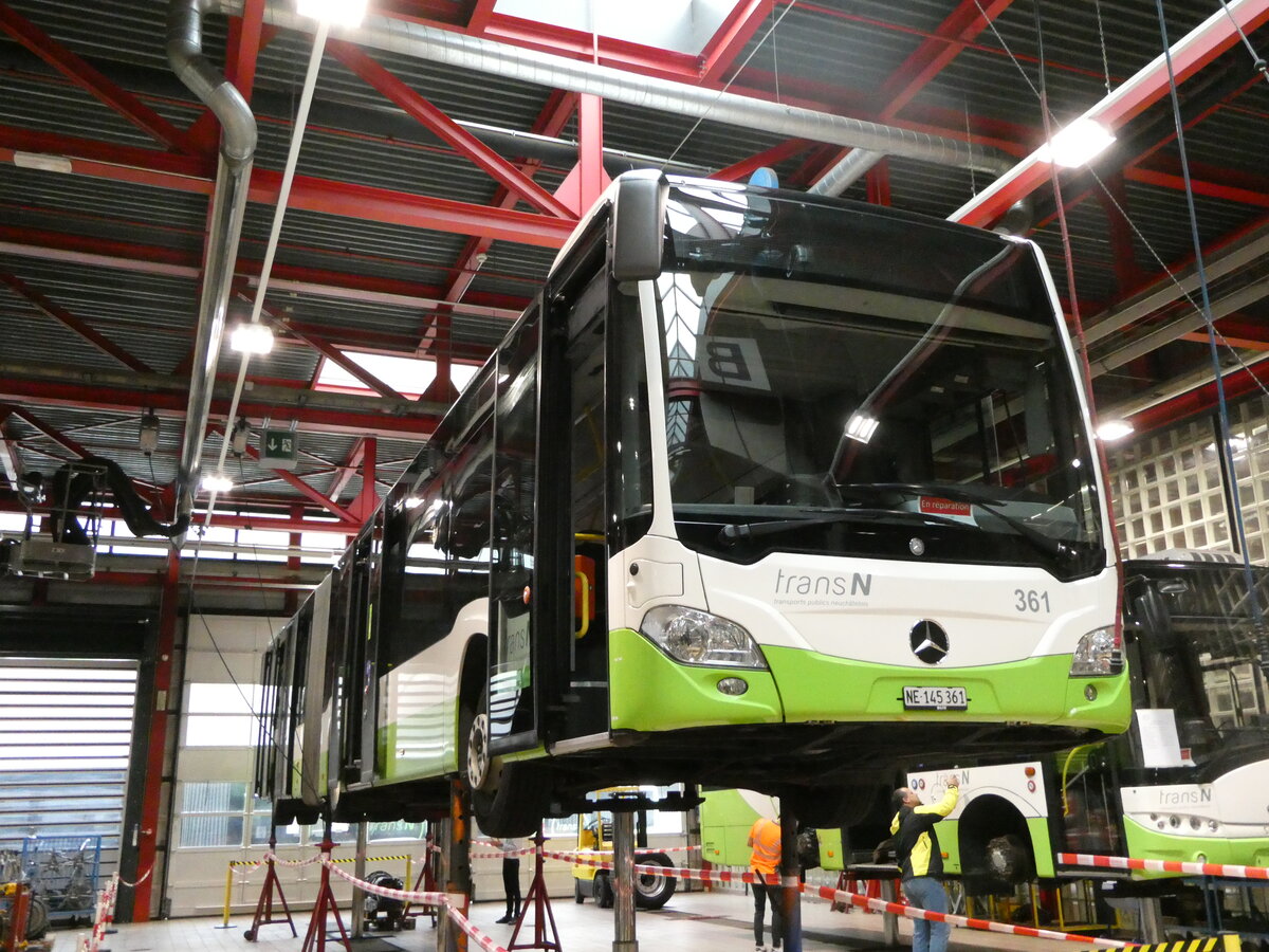 (240'403) - transN, La Chaux-de-Fonds - Nr. 361/NE 145'361 - Mercedes am 1. Oktober 2022 in La Chaux-de-Fonds, D�p�t