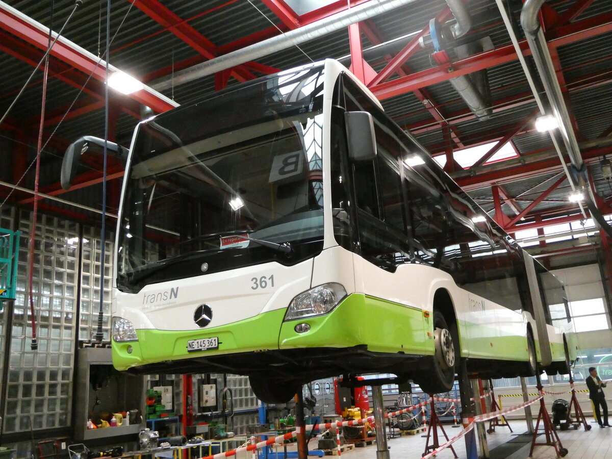 (240'404) - transN, La Chaux-de-Fonds - Nr. 361/NE 145'361 - Mercedes am 1. Oktober 2022 in La Chaux-de-Fonds, D�p�t