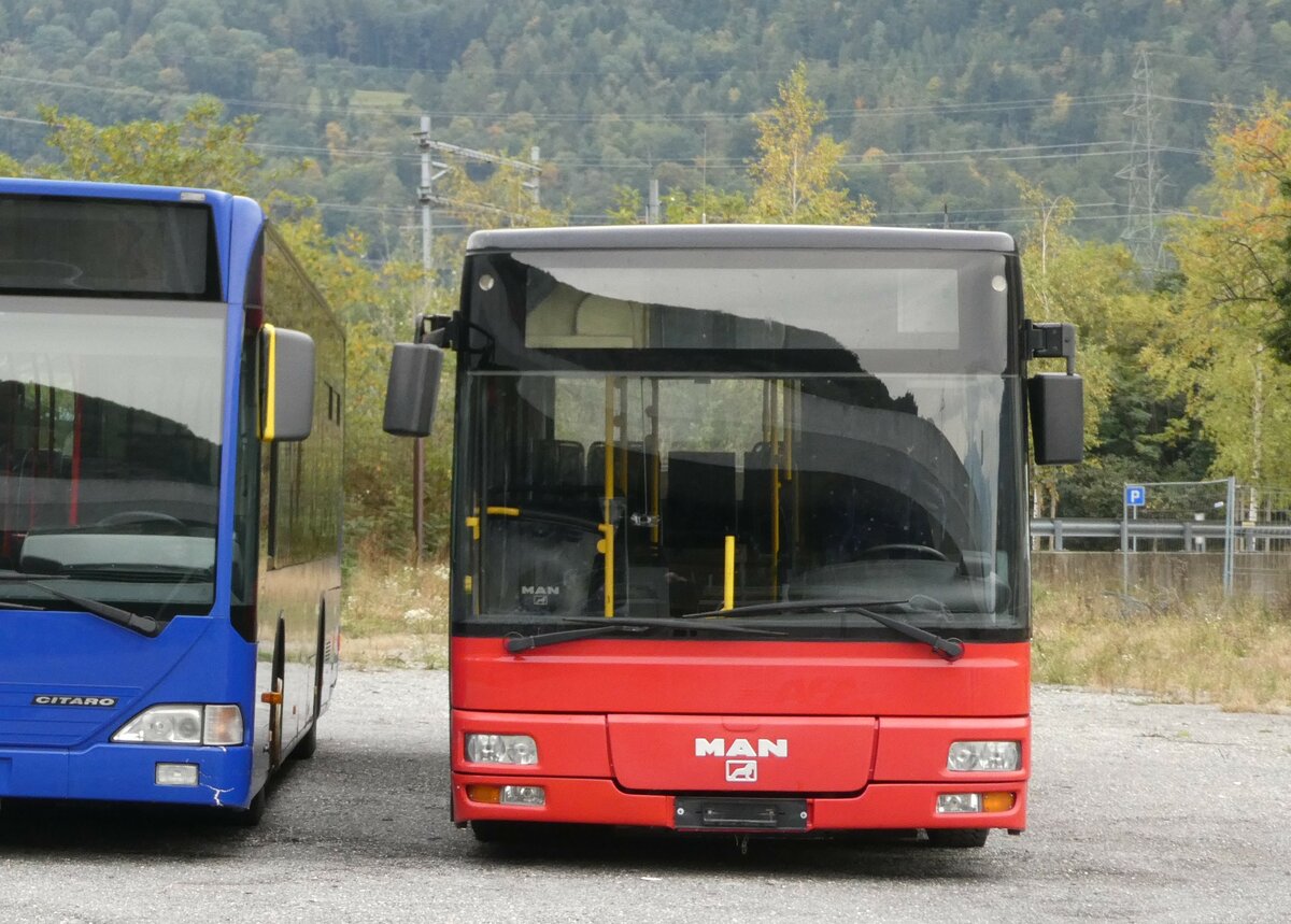 (240'647) - Lathion, Sion - Nr. 19 - MAN/G�ppel (ex AFA Adelboden Nr. 55) am 8. Oktober 2022 bei St-Maurice