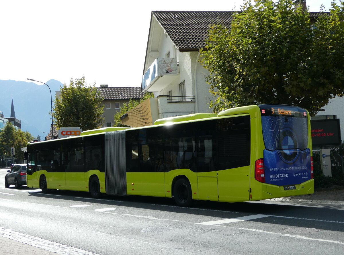 (240'947) - BOS PS Anstalt, Vaduz - Nr. 599/FL 40'241 - Mercedes (ex PLA Vaduz Nr. 58; ex PLA Vaduz Nr. 56) am 11. Oktober 2022 in Vaduz, St�dtle