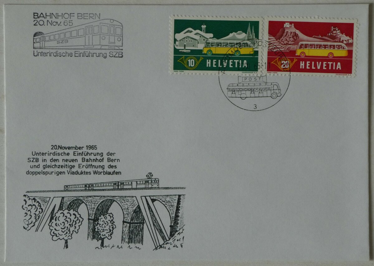 (242'095) - PTT-Briefumschlag vom 20. November 1965 am 4. November 2022 in Thun