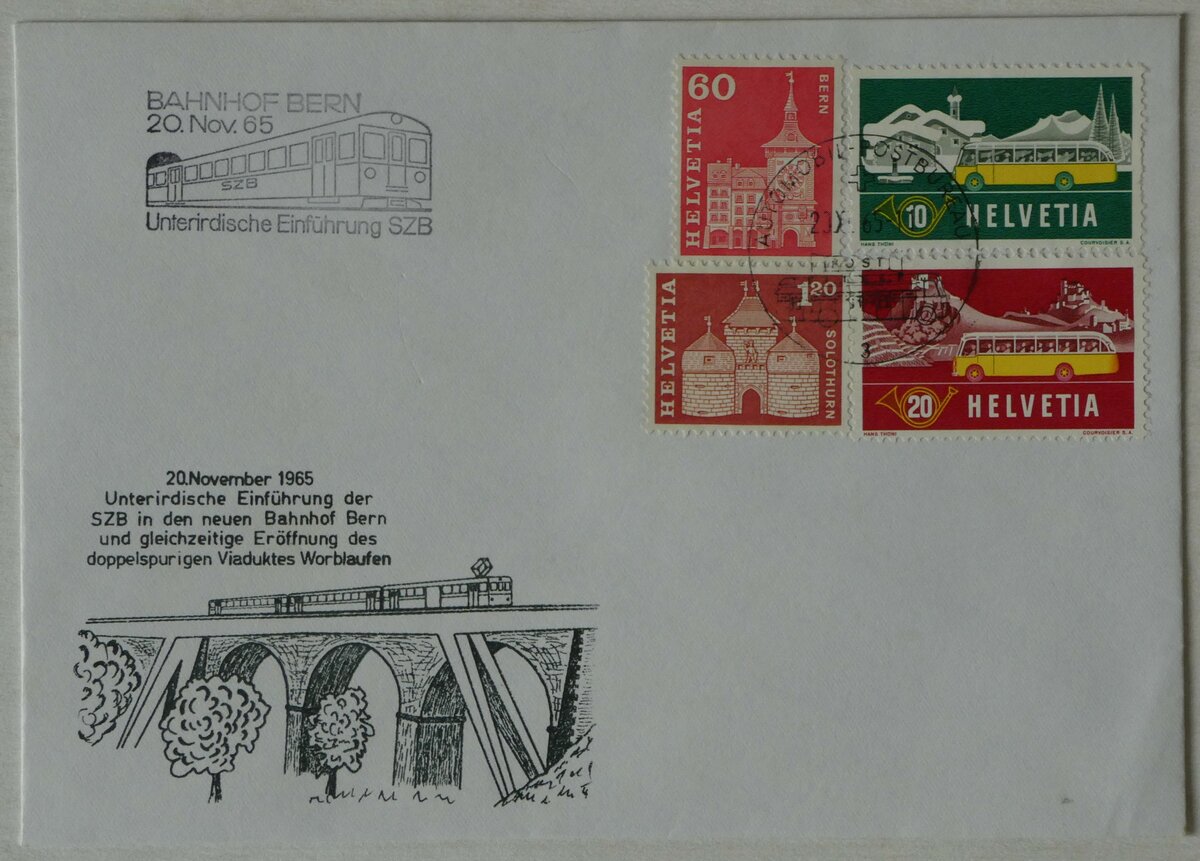 (242'097) - PTT-Briefumschlag vom 20. November 1965 am 4. November 2022 in Thun