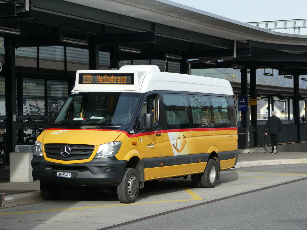 (242'421) - Amstein, Willisau - Nr. 19/LU 90'403 - Mercedes (ex Schnider, Schpfheim) am 11. November 2022 beim Bahnhof Schpfheim