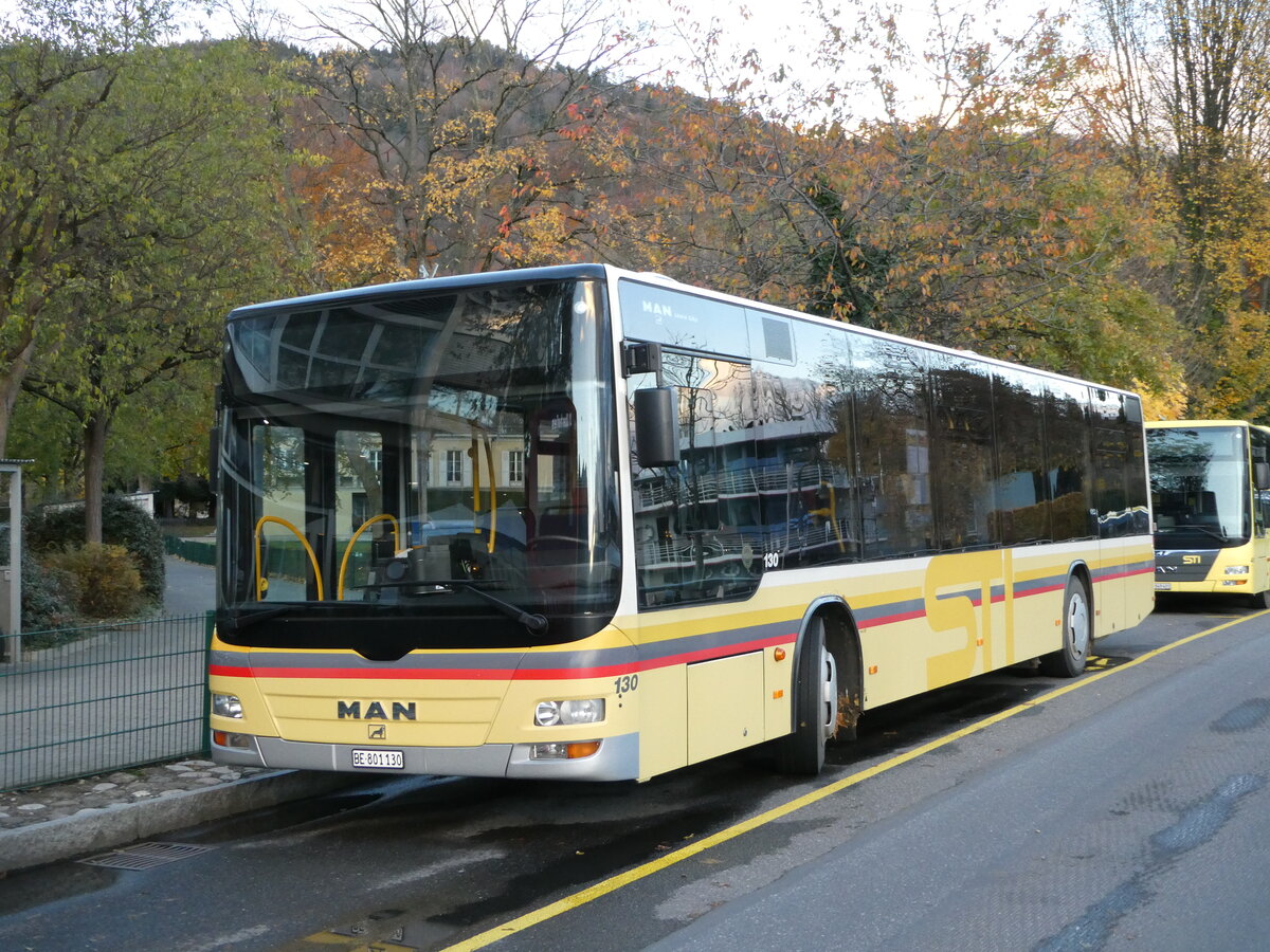 (243'019) - STI Thun - Nr. 130/BE 801'130 - MAN am 18. November 2022 bei der Schiffl�ndte Thun