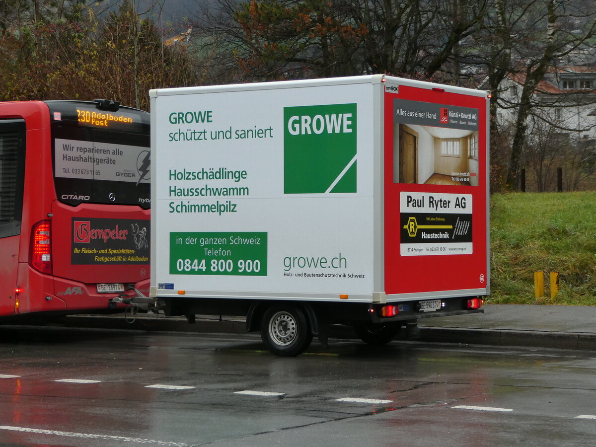 (243'342) - AFA Adelboden - Nr. 67/BE 590'379 - Niederhauser Gep�ckanh�nger am 30. November 2022 beim Bahnhof Frutigen