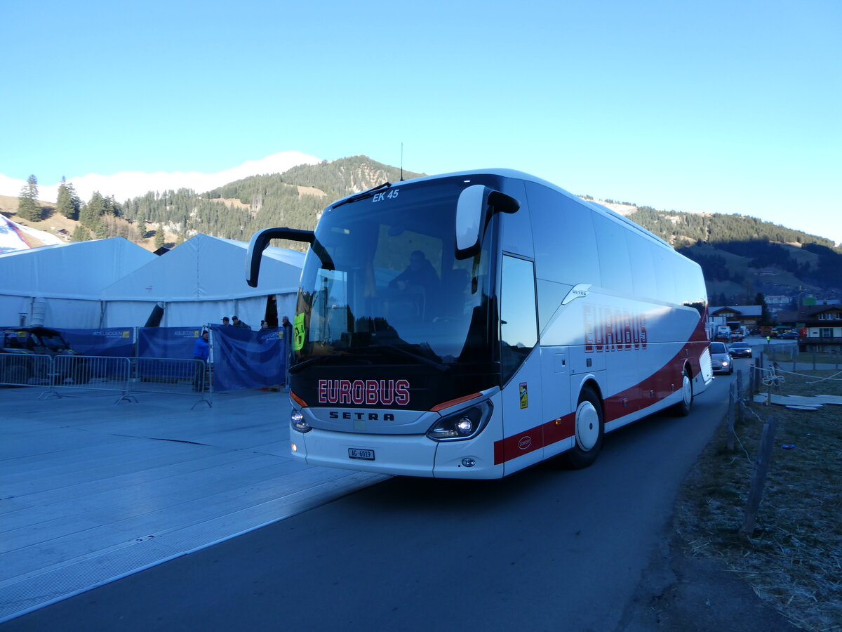 (244'566) - Knecht, Windisch - Nr. 45/AG 6019 - Setra am 7. Januar 2023 in Adelboden, Weltcup