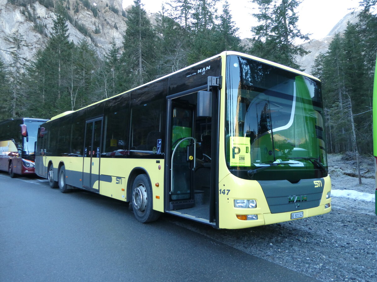 (244'665) - STI Thun - Nr. 147/BE 801'147 - MAN am 7. Januar 2023 in Adelboden, Unter dem Birg