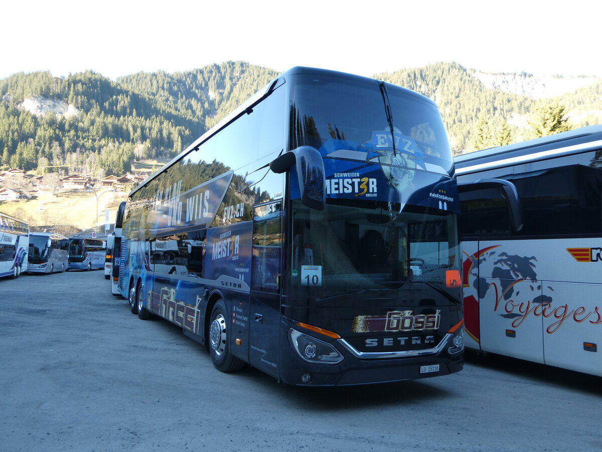 (244'751) - G�ssi, Horw - LU 15'116 - Setra am 7. Januar 2023 in Adelboden, ASB