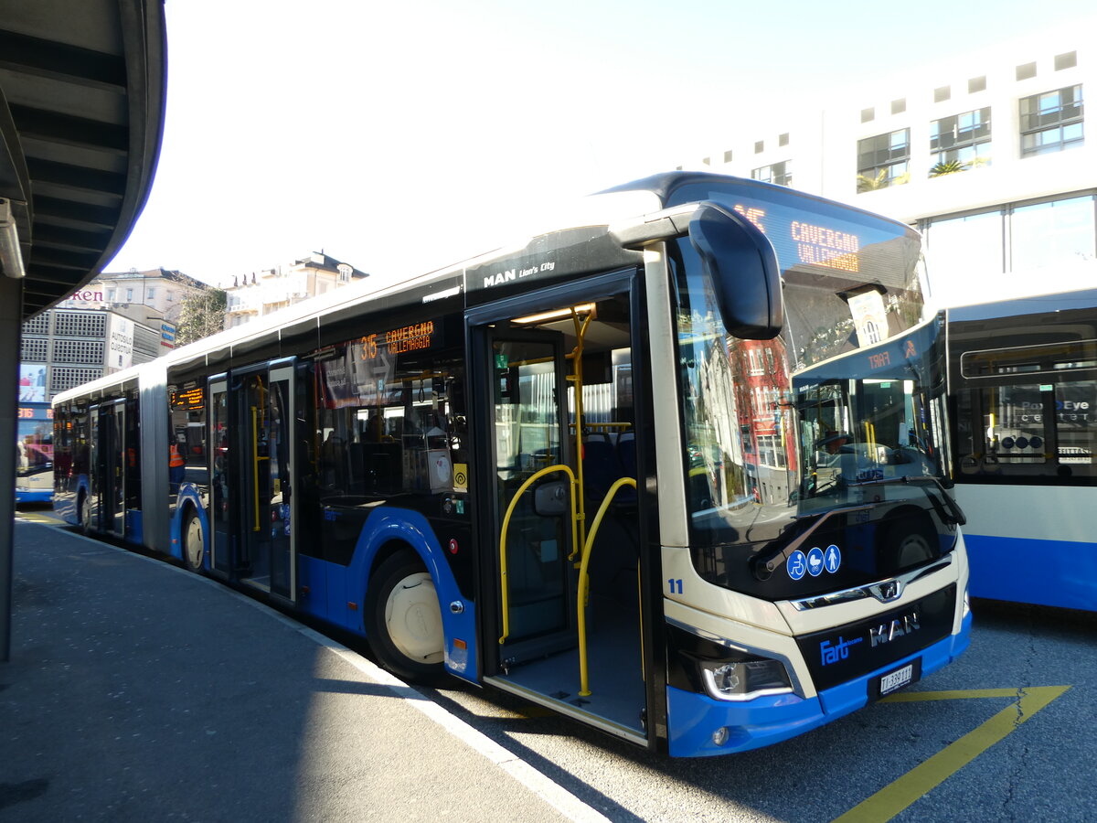 (244'948) - FART Locarno - Nr. 11/TI 339'111 - MAN am 10. Januar 2023 beim Bahnhof Locarno