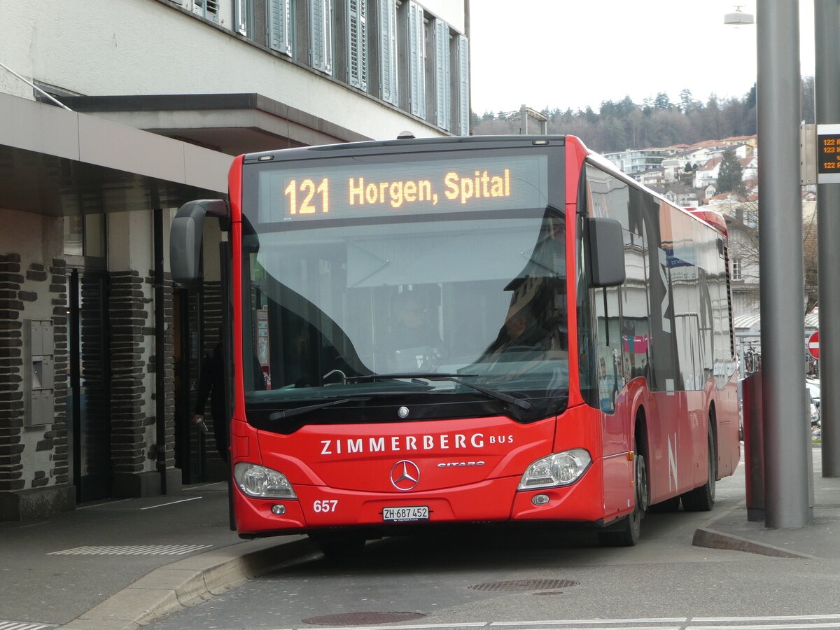 (245'744) - AHW Horgen - Nr. 657/ZH 687'452 - Mercedes am 3. Februar 2023 beim Bahnhof W�denswil