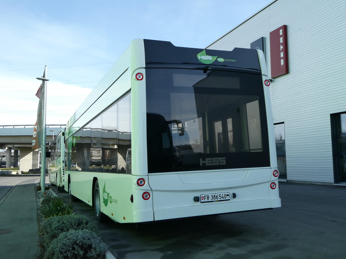 (246'337) - Interbus, Kerzers - FR 386'540 - Hess (ex Vorf�hrfahrzeug Hess) am 18. Februar 2023 in Kerzers, Interbus