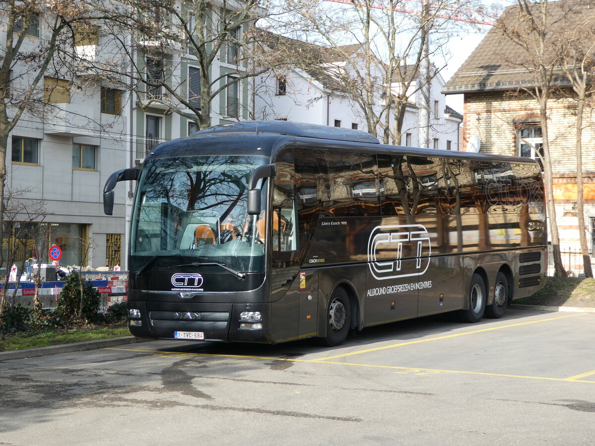 (246'467) - Aus Belgien: CTT, Dottignies - 1-TVC-684 - MAN am 24. Februar 2023 in Zrich, Sihlquai