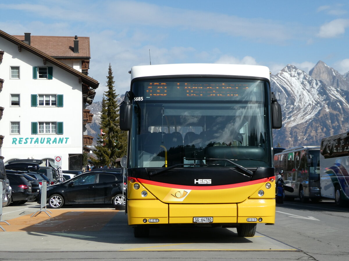 (246'499) - Gessinger, Bad Ragaz - SG 64'780/PID 5685 - Scania/Hess am 24. Februar 2023 in Flumserberg, Tannenboden