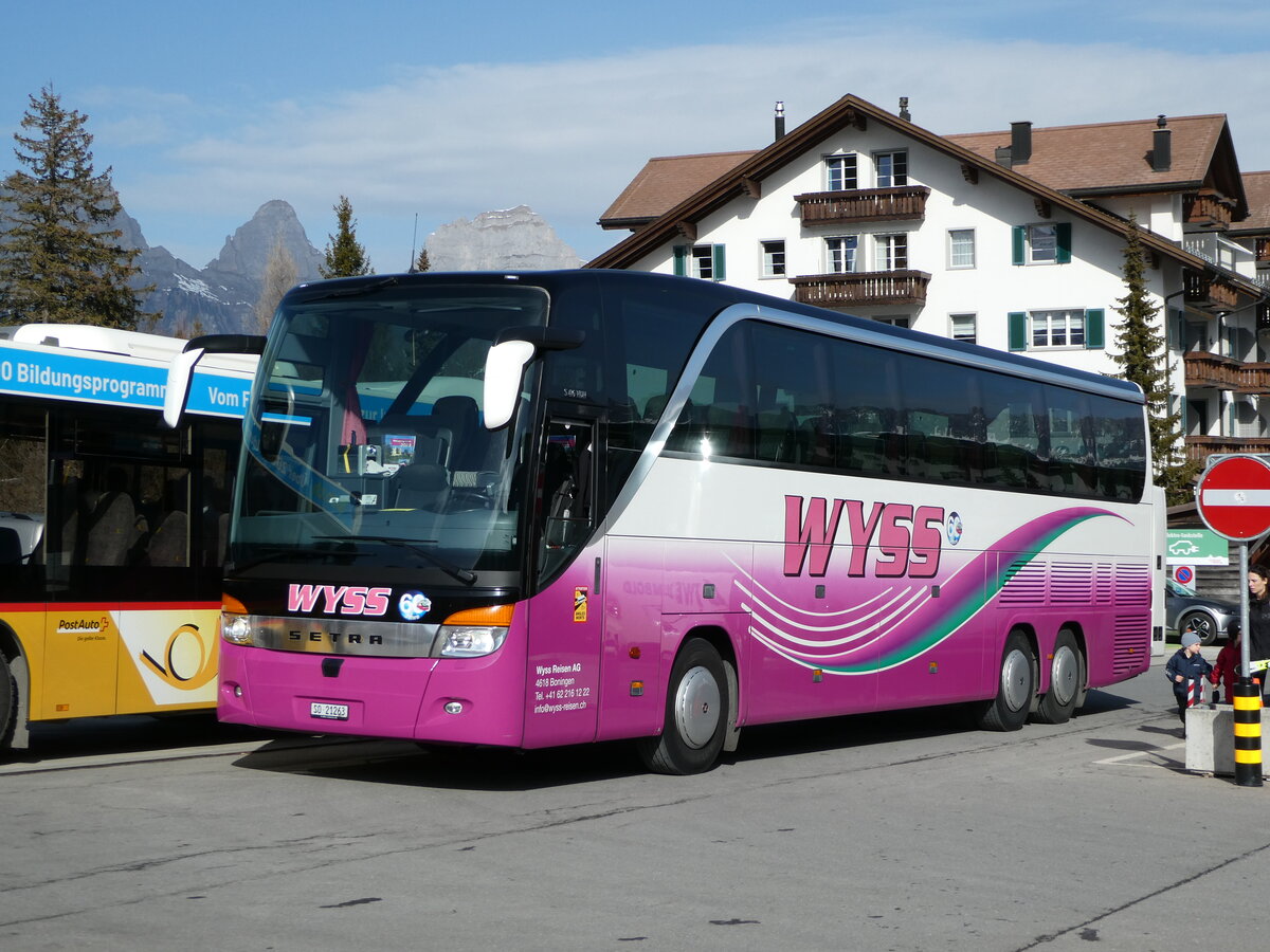 (246'501) - Wyss, Boningen - SO 21'263 - Setra (ex Nr. 50) am 24. Februar 2023 in Flumserberg, Tannenboden