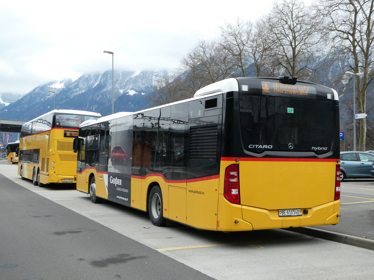 (246'735) - PostAuto Bern - BE 610'540/PID 11'404 - Mercedes am 27. Februar 2023 beim Bahnhof Interlaken Ost