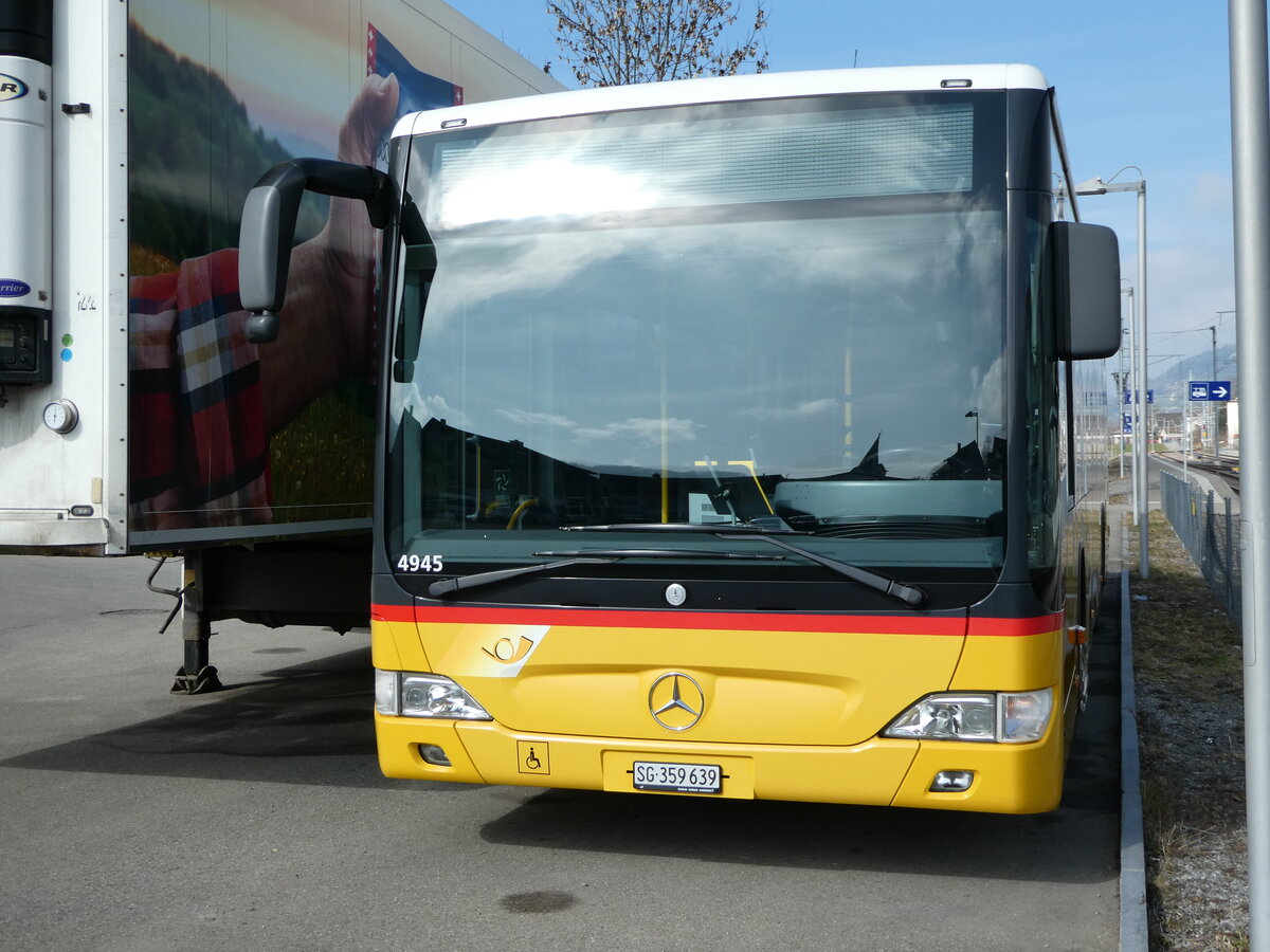 (246'833) - PostAuto Ostschweiz - SG 359'639/PID 4945 - Mercedes (ex Abderhalden, Wildhaus) am 4. M�rz 2023 in Nesslau, Garage