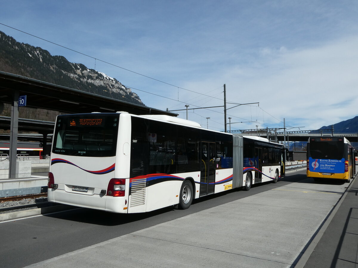 (247'198) - PostAuto Nordschweiz - AG 140'683/PID 5007 - MAN (ex Steffen, Remetschwil Nr. 58) am 13. M�rz 2023 beim Bahnhof Interlaken Ost