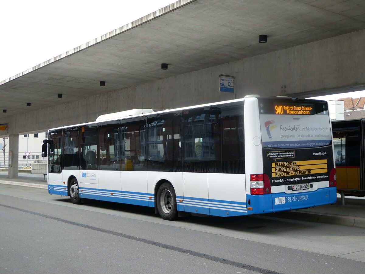 (247'335) - BOTG Amriswil - Nr. 411/TG 116'583 - MAN am 17. M�rz 2023 in Arbon, Bushof