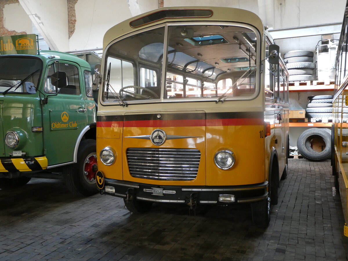(247'358) - Oldtimer Club Saurer, Arbon - Nr. 10 - Saurer/R&J (ex Geiger, Adelboden Nr. 10) am 17. M�rz 2023 in Arbon, Saurermuseum Depot