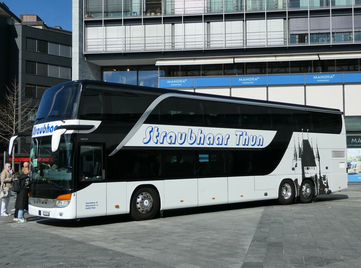 (247'553) - Straubhaar, Thun - Nr. 3/BE 206'633 - Setra am 22. M�rz 2023 in Thun, Aarefeldplatz