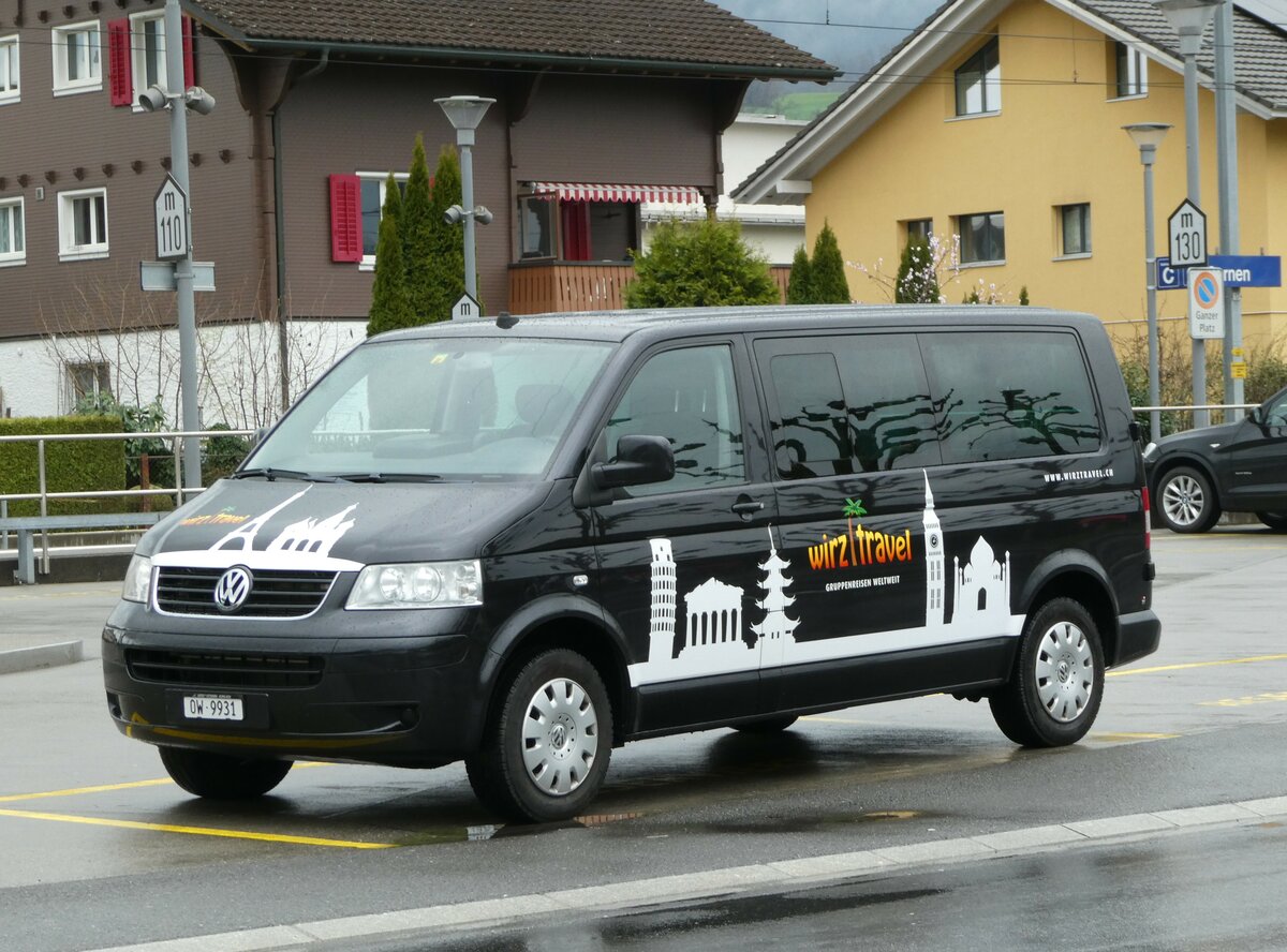 (247'582) - Wirz Travel, Sarnen - OW 9931 - VW am 24. Mrz 2023 beim Bahnhof Sarnen