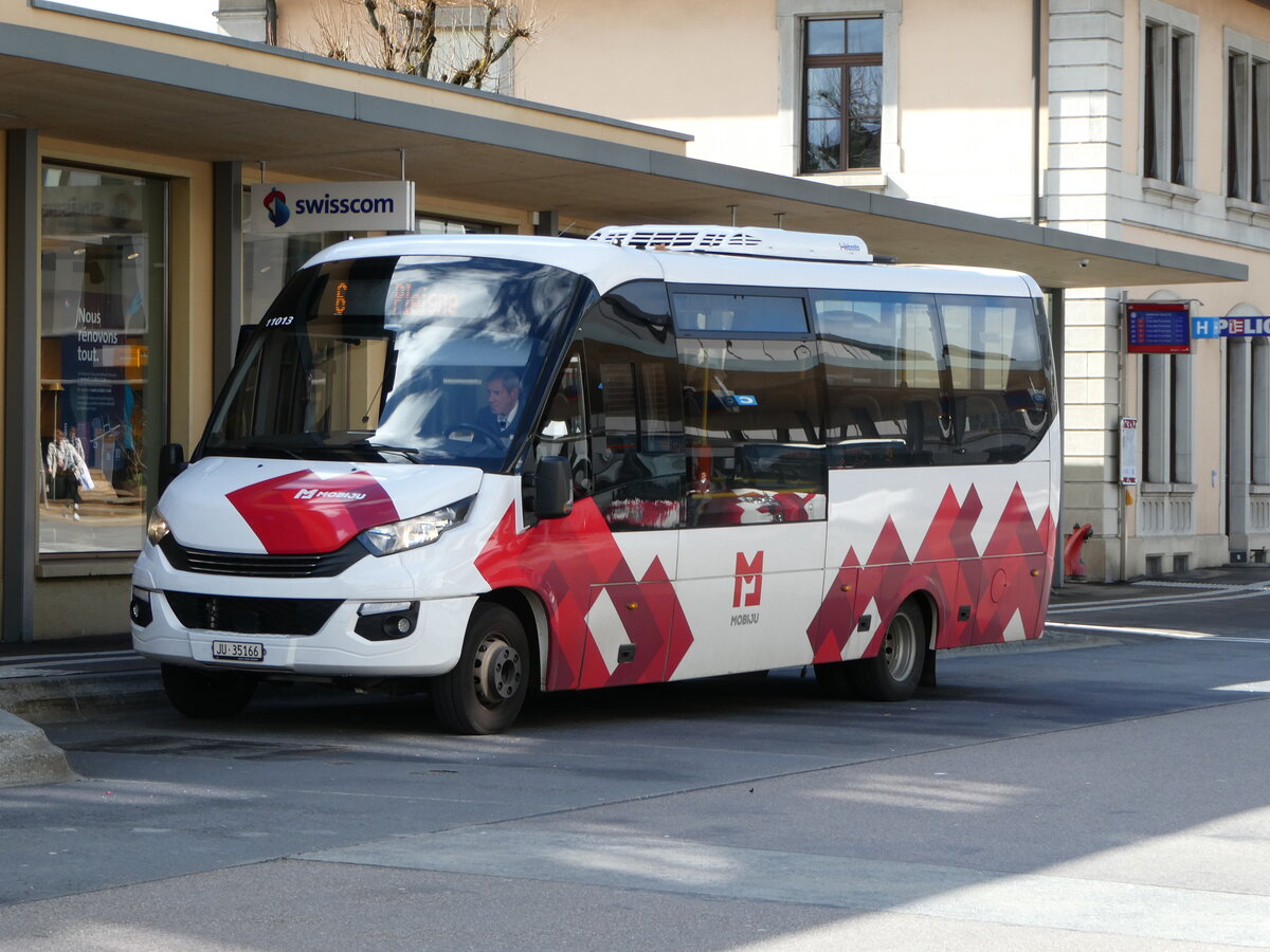 (247'605) - Odiet, Pleigen - JU 35'166/PID 11'013 - Iveco/Rosero (ex Froidevaux, Charmoille) am 25. M�rz 2023 beim Bahnhof Del�mont