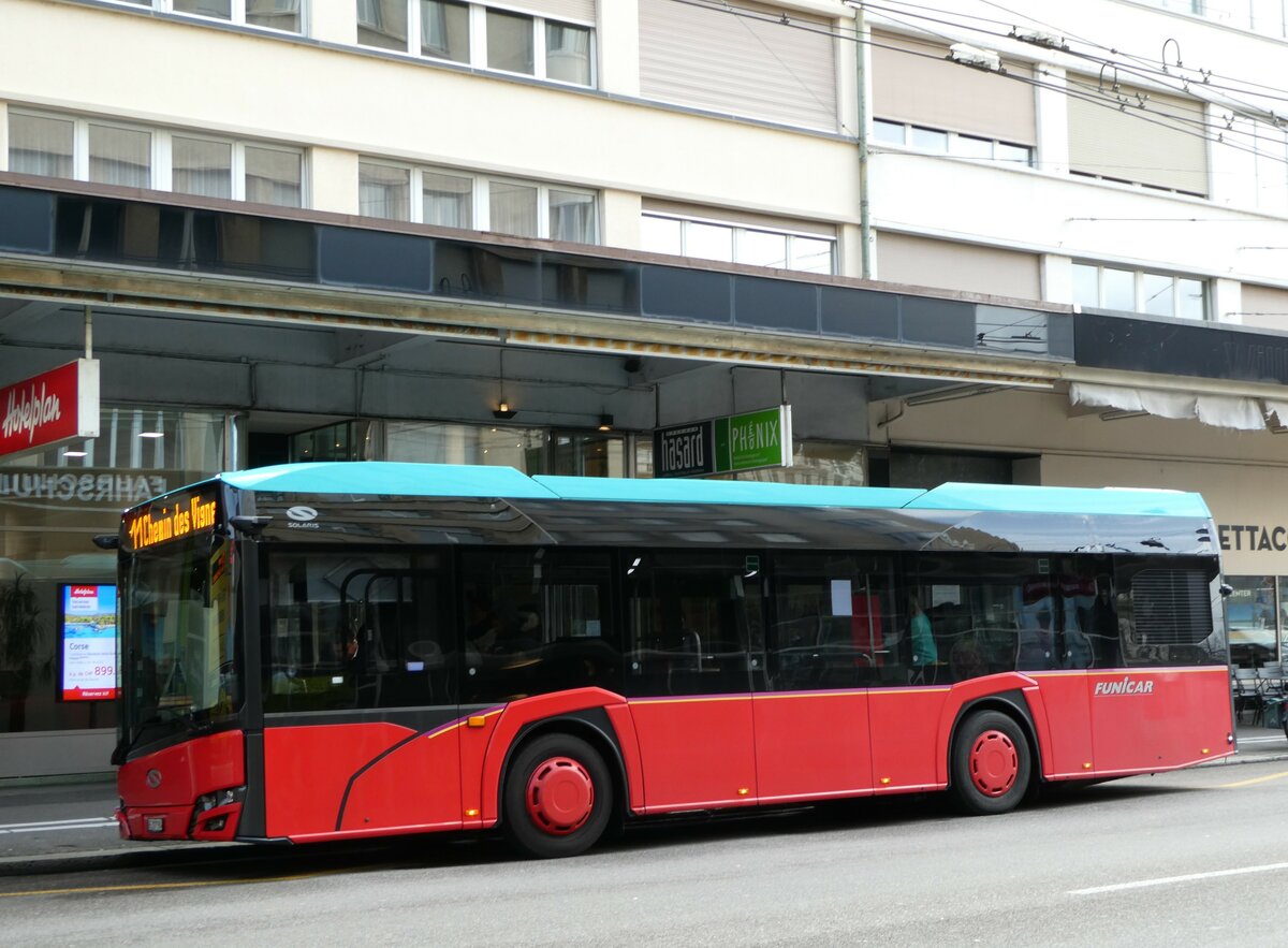 (247'626) - Funi-Car, Biel - Nr. 4/BE 107'904 - Solaris am 25. Mrz 2023 beim Bahnhof Biel