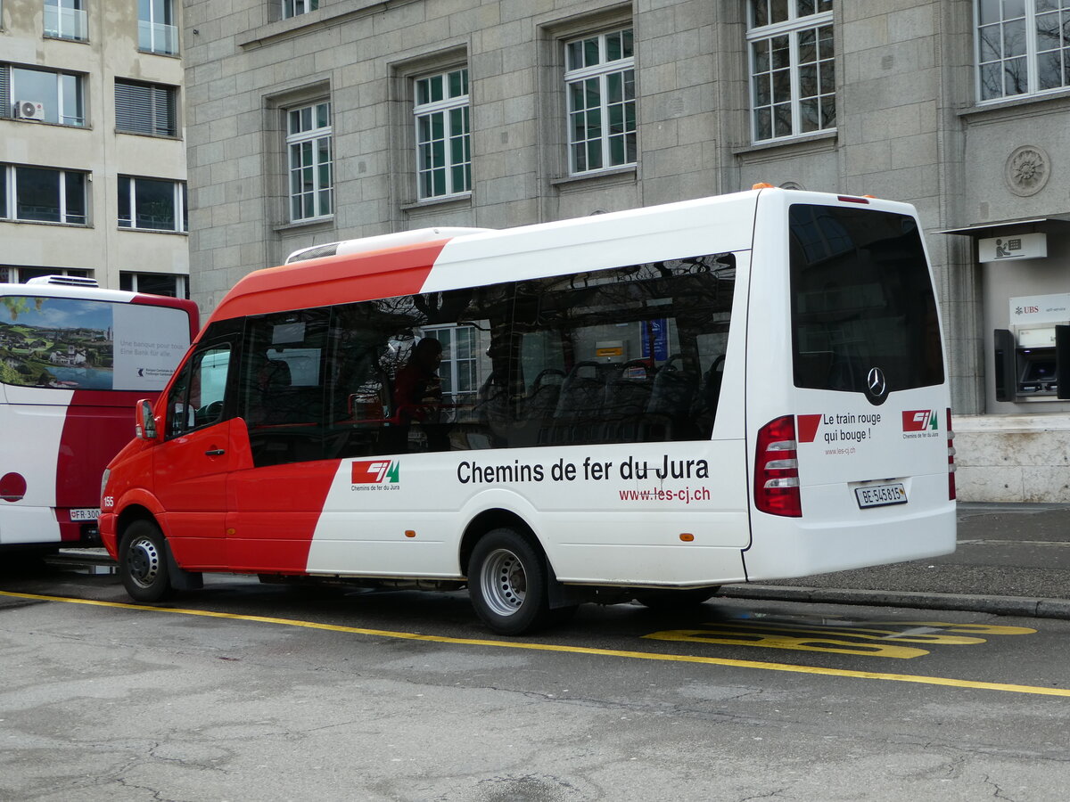 (247'631) - CJ Tramelan - Nr. 155/BE 545'815 - Mercedes am 25. Mrz 2023 beim Bahnhof Biel