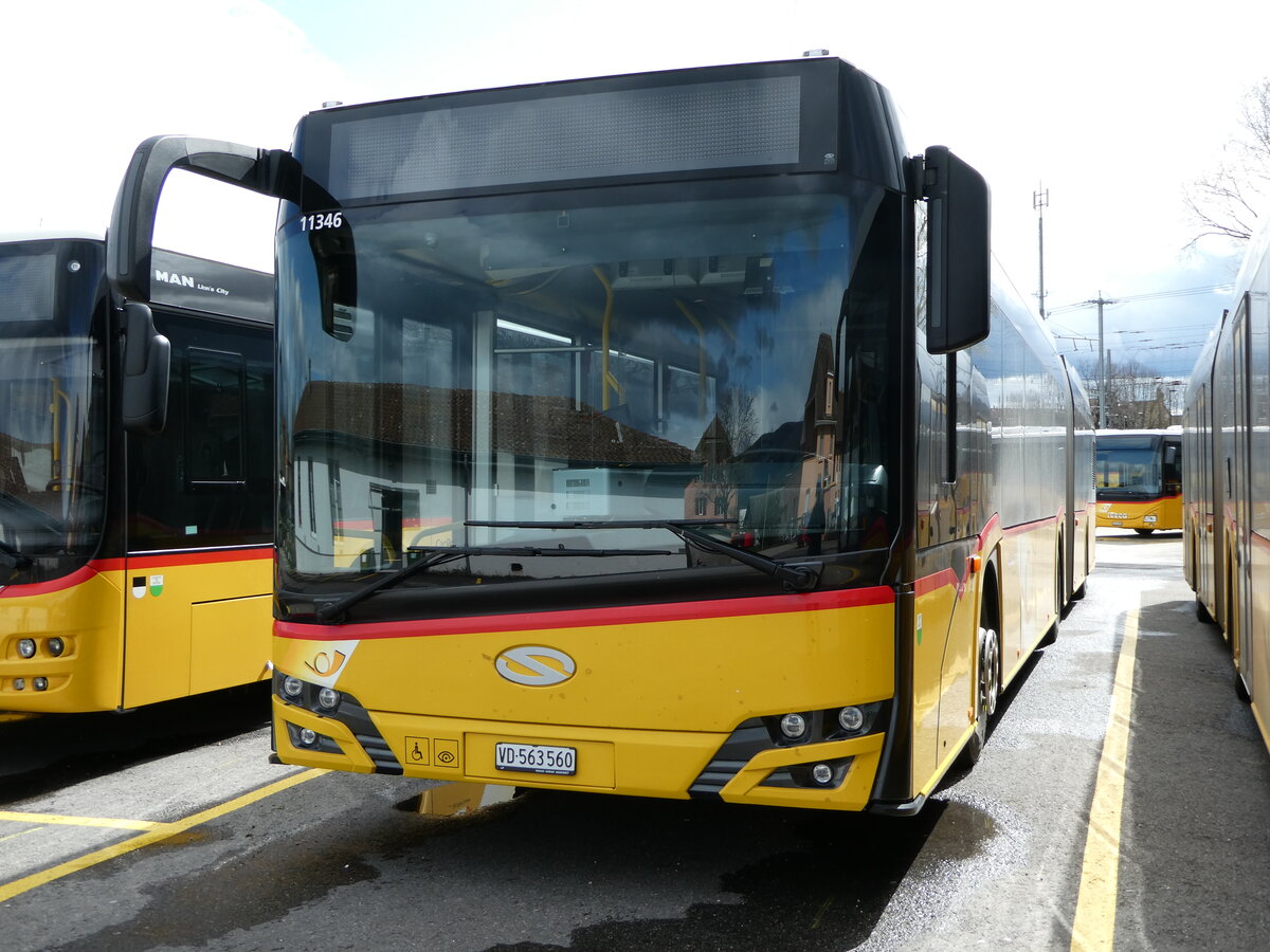 (247'663) - CarPostal Ouest - VD 563'560/PID 11'346 - Solaris am 25. M�rz 2023 in Yverdon, Garage