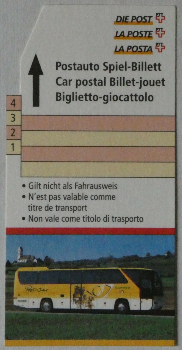 (247'737) - Postauto Spiel-Billett (Mehrfahrtenkarte) am 26. M�rz 2023 in Thun