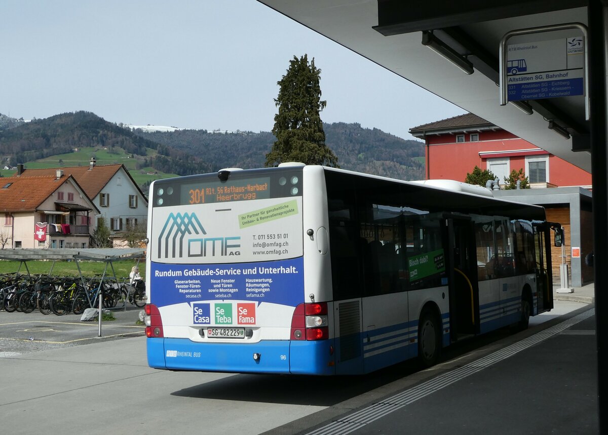 (247'799) - RTB Altsttten - Nr. 96/SG 482'229 - MAN (ex PostBus/A BD 15'362) am 28. Mrz 2023 beim Bahnhof Altsttten